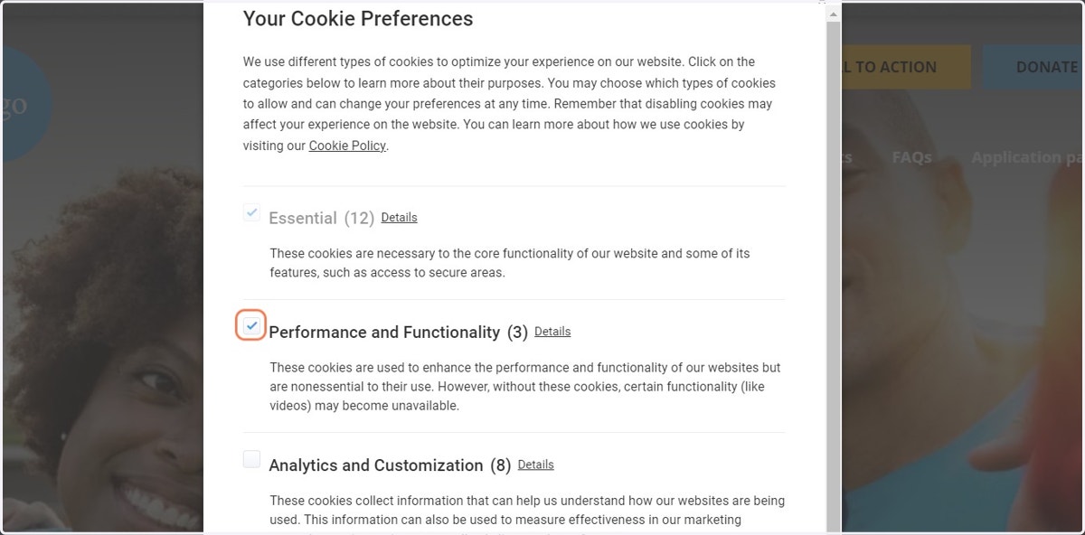 Preferences can be configured