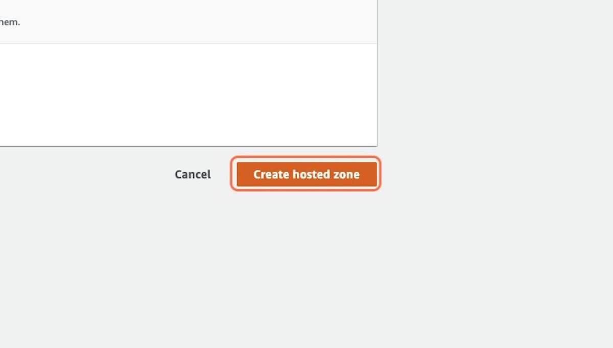 Click on Create hosted zone