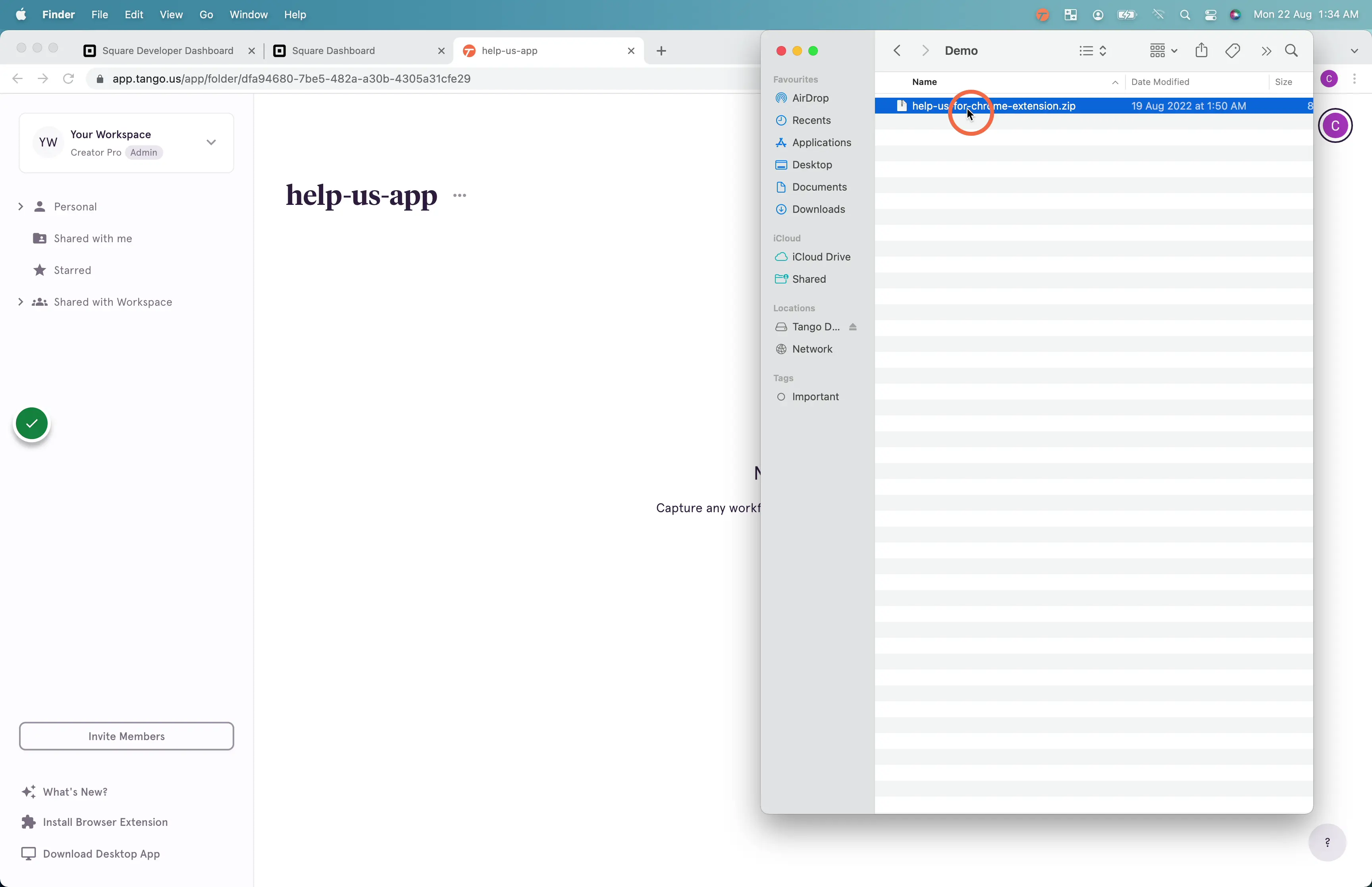 Download and extract the help us for Chrome extension.
