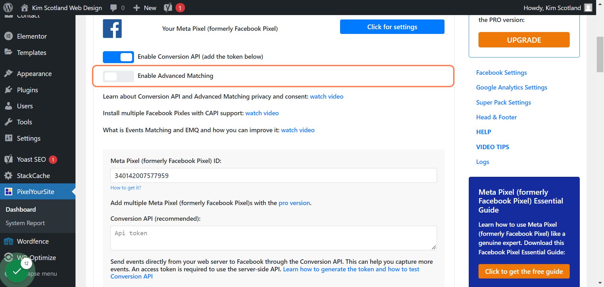 Check the Enable Conversion API option.