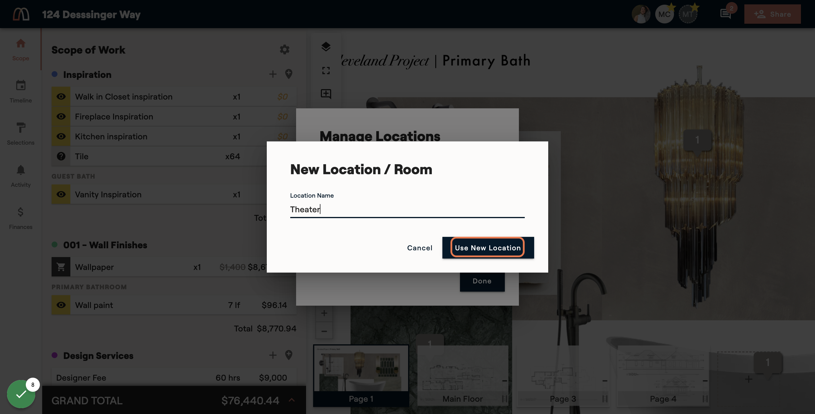 Type the custom room name