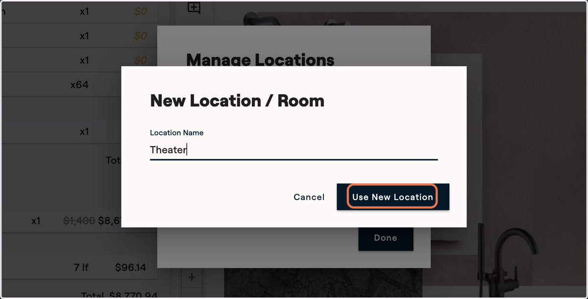 Type the custom room name