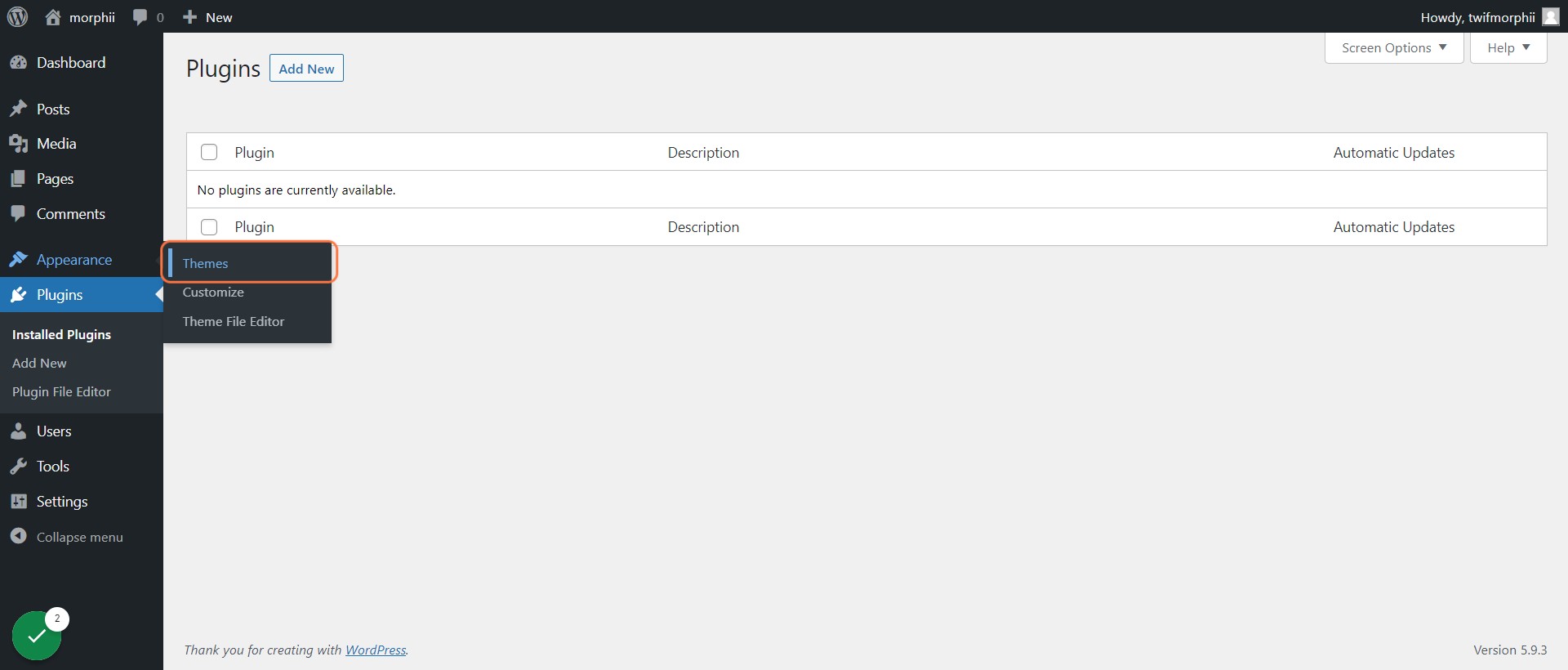 Go to Plugins and they are none I uploaded via FTP