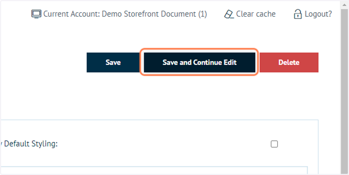 Click on Save and Continue Edit