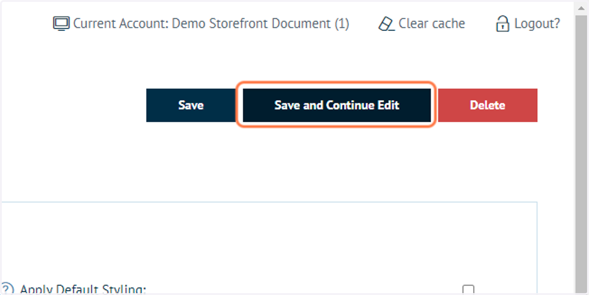 Click on Save and Continue Edit