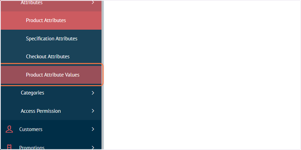 Click on Product Attribute Values