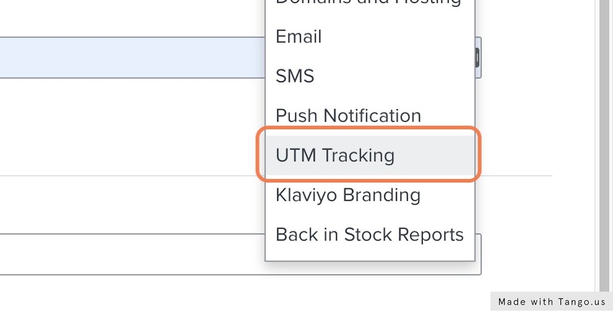 Click on UTM Tracking