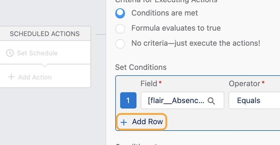 By adding another condition, click on Add row