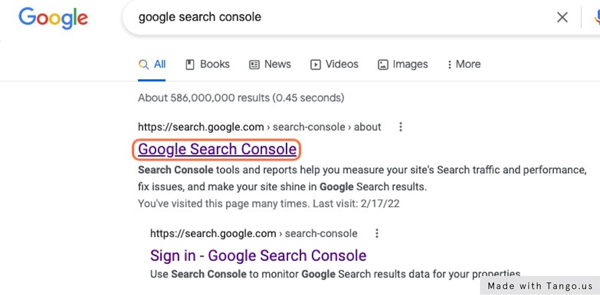 Go to google search console - Google Search