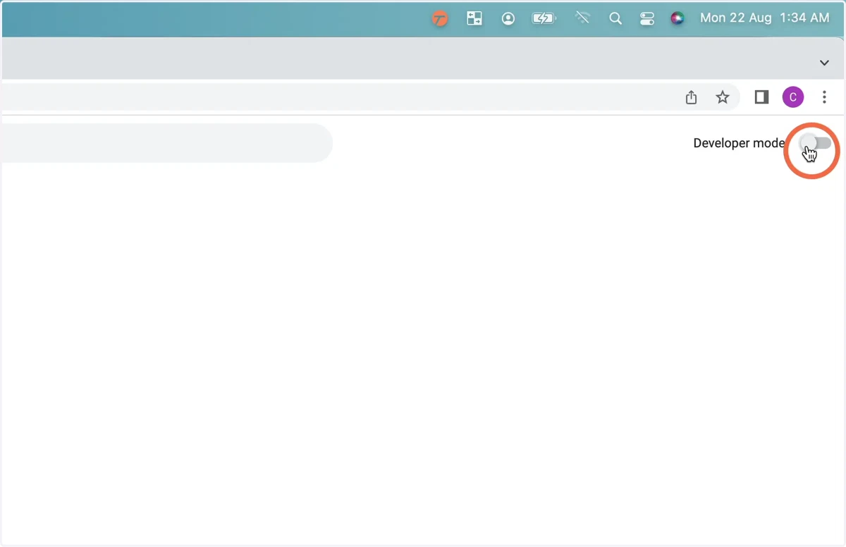 Activate developer mode, turn on the switch on the top right on the page that says ‘Developer mode’.