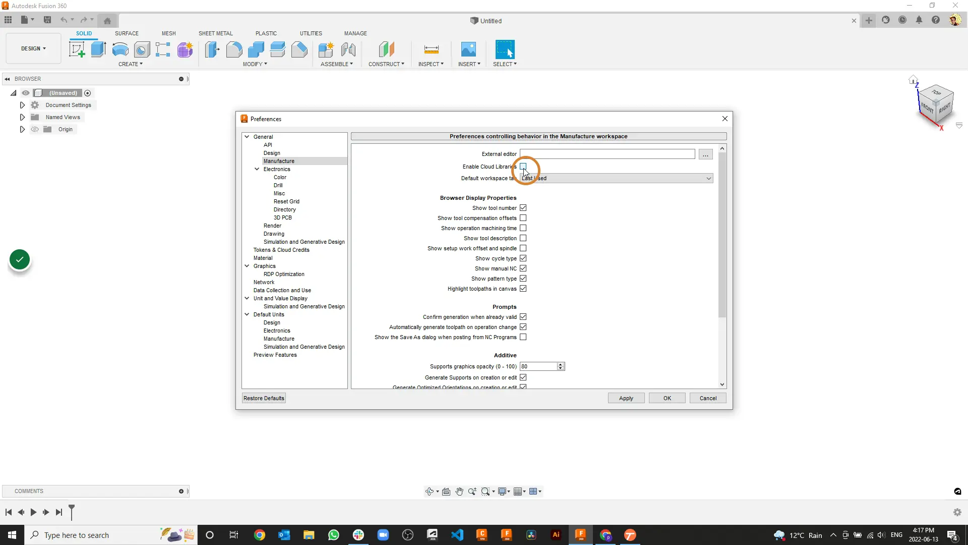 Check enable cloud libraries