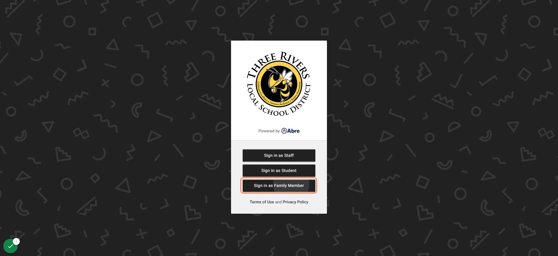 Click on Sign in as Family Member