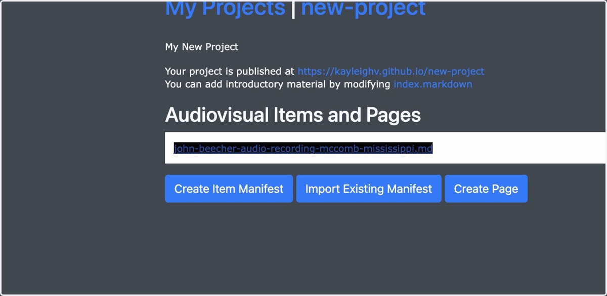 Select the title of the audiovisual file to which you would like to associate annotations