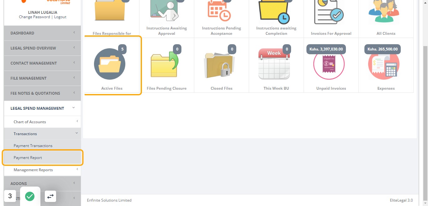 Click on Payment Report option