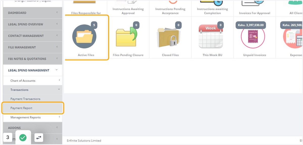 Click on Payment Report option