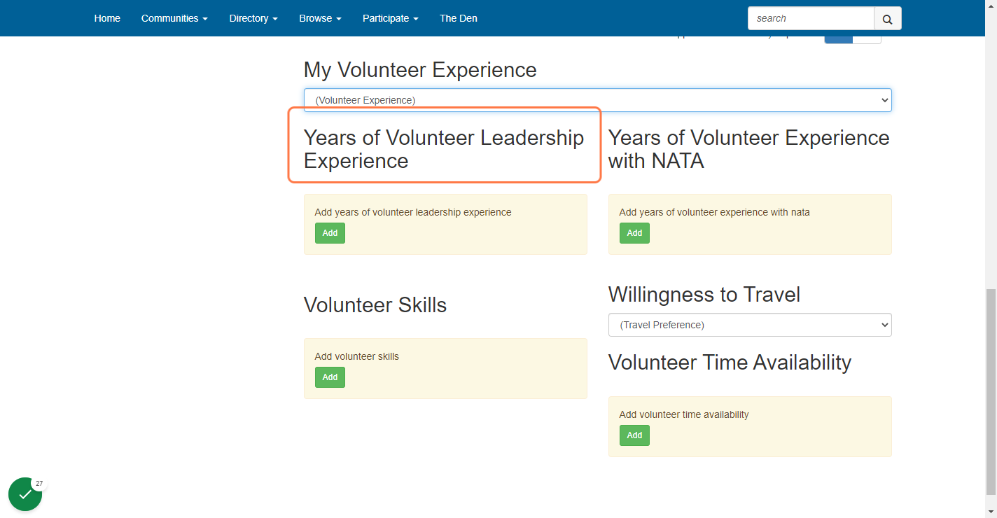 If you scroll down, you can also update items such as your experience and years of experience.