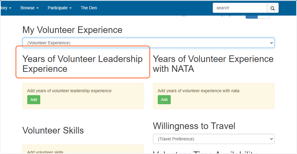 If you scroll down, you can also update items such as your experience and years of experience.