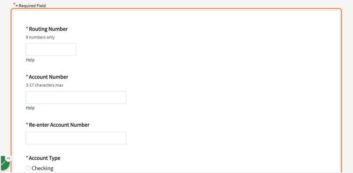 Enter Bank Information