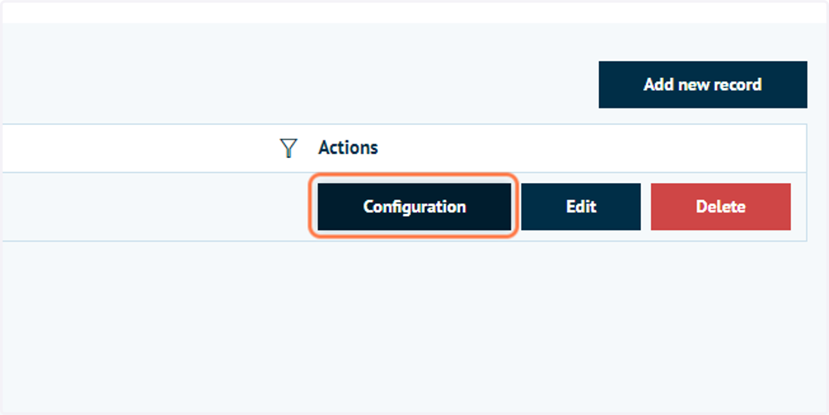 Click on Configuration