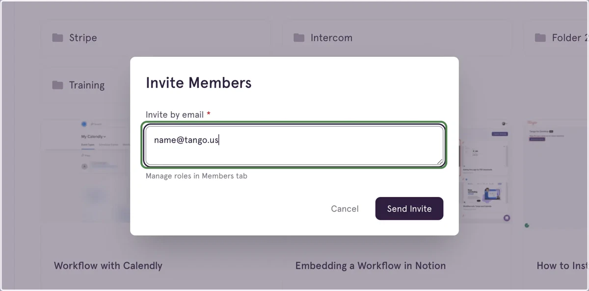 Type the email address of the user you want to invite.