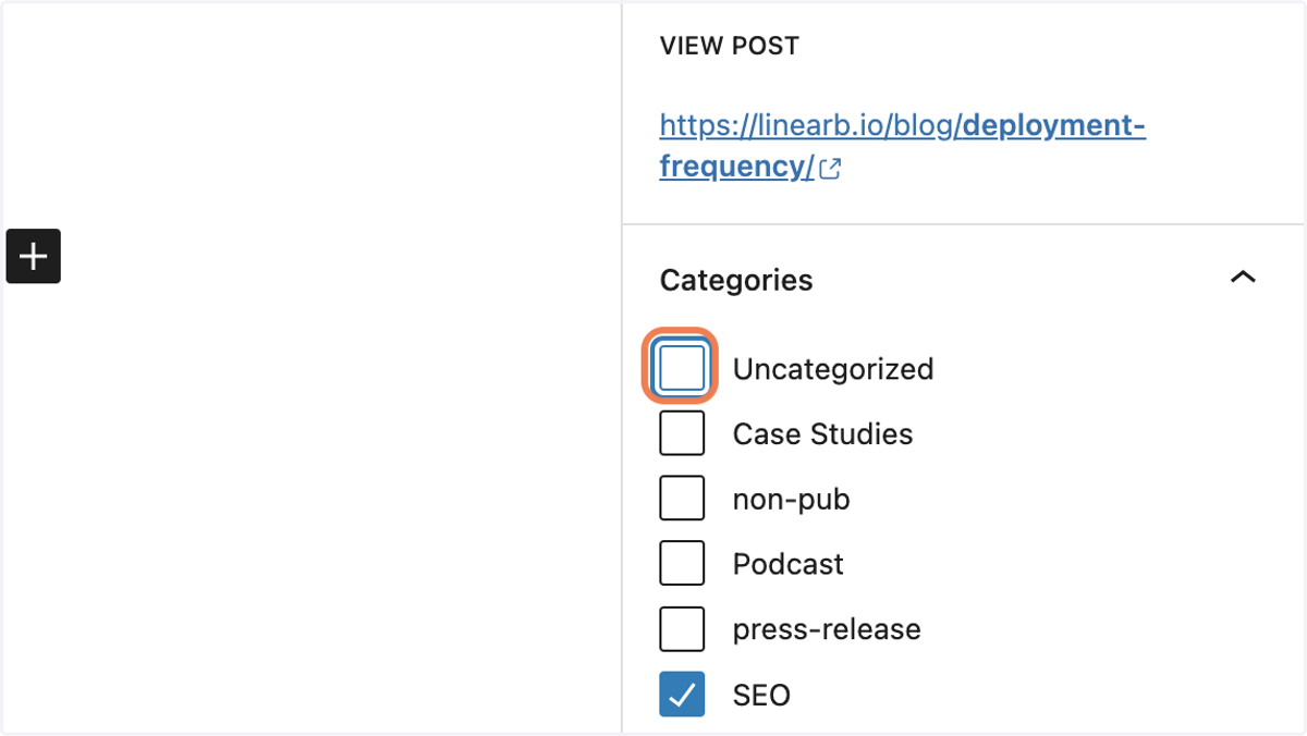 Choose the Blog Category