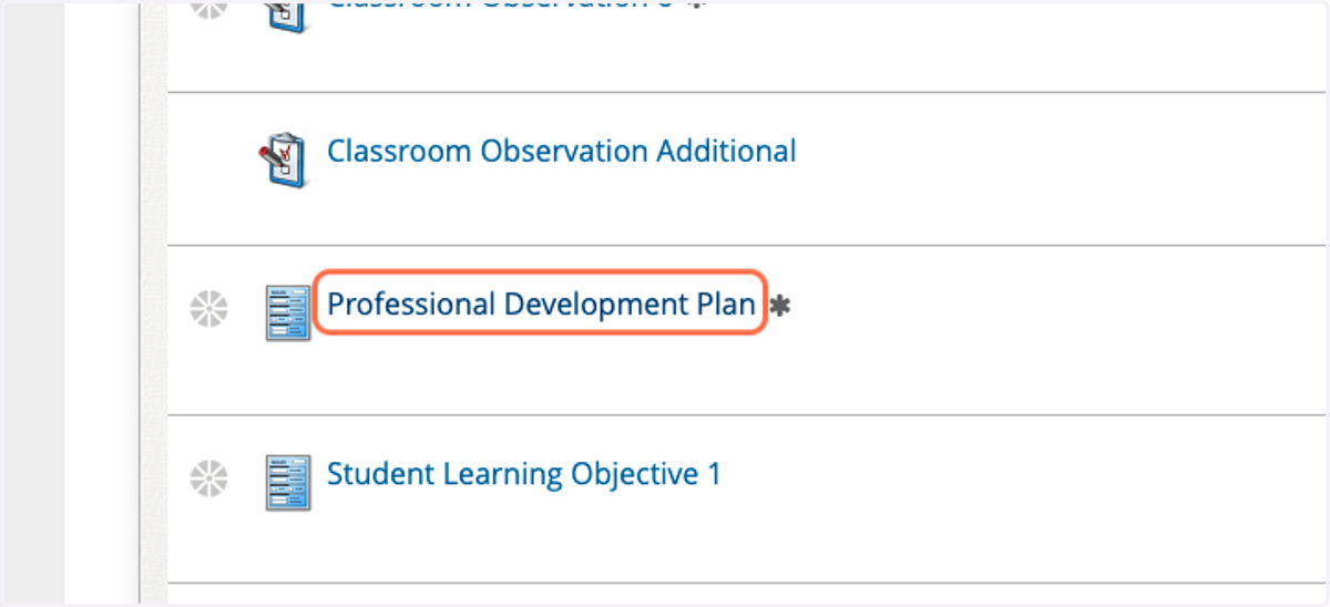 To view PDP, click on Professional Development Plan