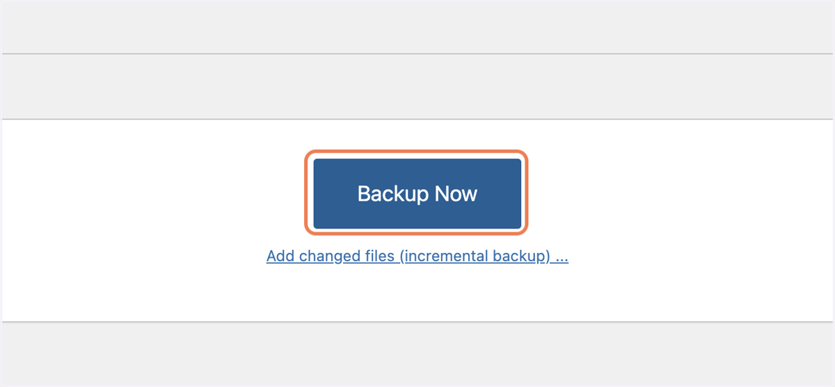 Click on Backup Now