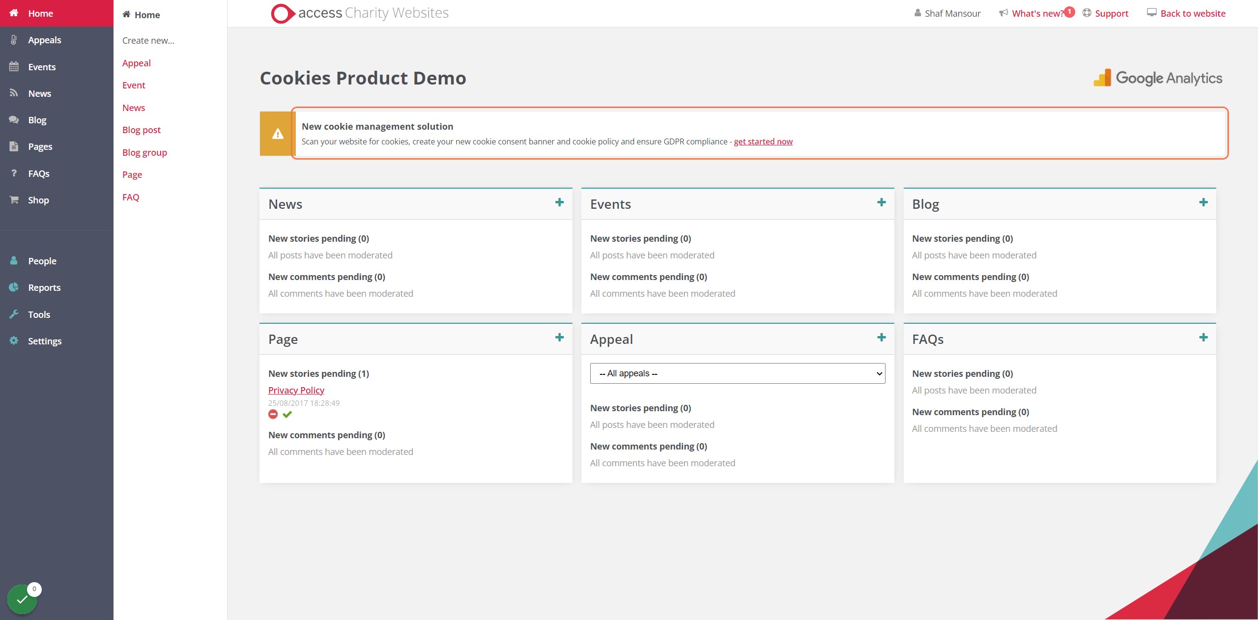 Start at your Platform Manager homepage