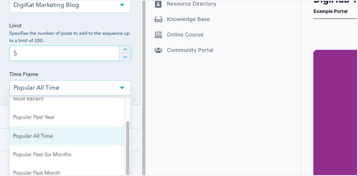 Click on time frame to select post