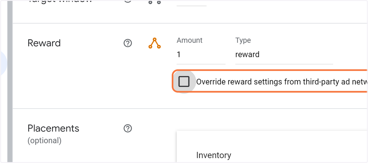 Remove reward settings