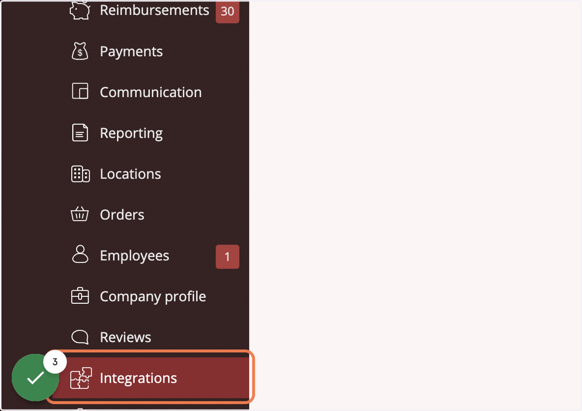 Login to Espresa. Switch to your Company Admin role and click on Integrations