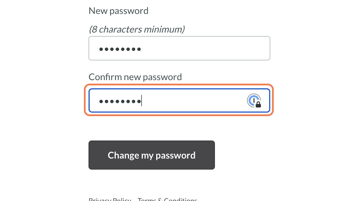 Choose your new password