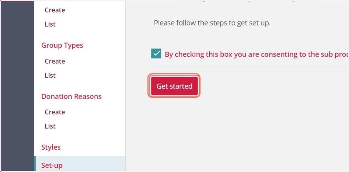 Click on Get started