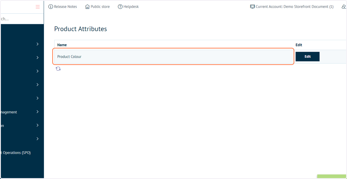 The attribute is now listed in the Product Attributes screen