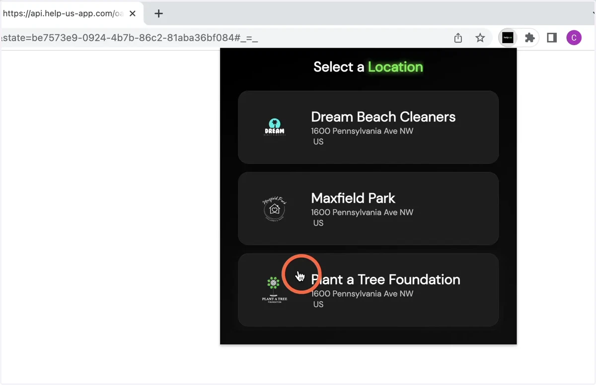 Select a default location from your Square account.