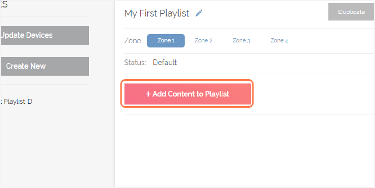 Click on Add Content to Playlist