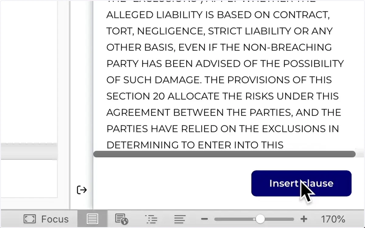 You can insert a Clause into the Contract
