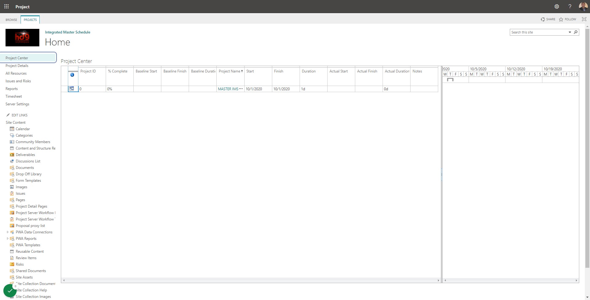 The "Go to Project Online" shown above will redirect you to the Project Center within Project Online