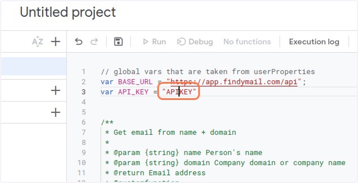 Replace "APIKEY" by your Findymail API key