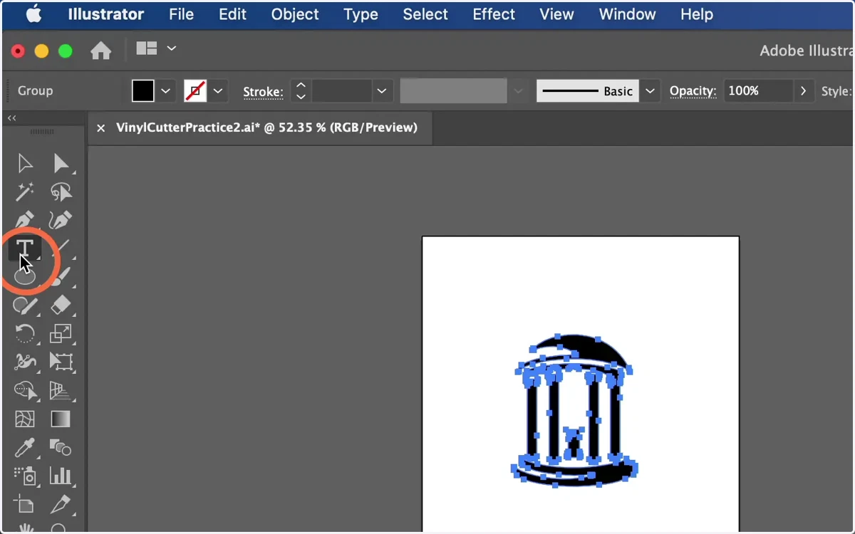 Select the 'T' icon in the sidebar to use the Type Tool