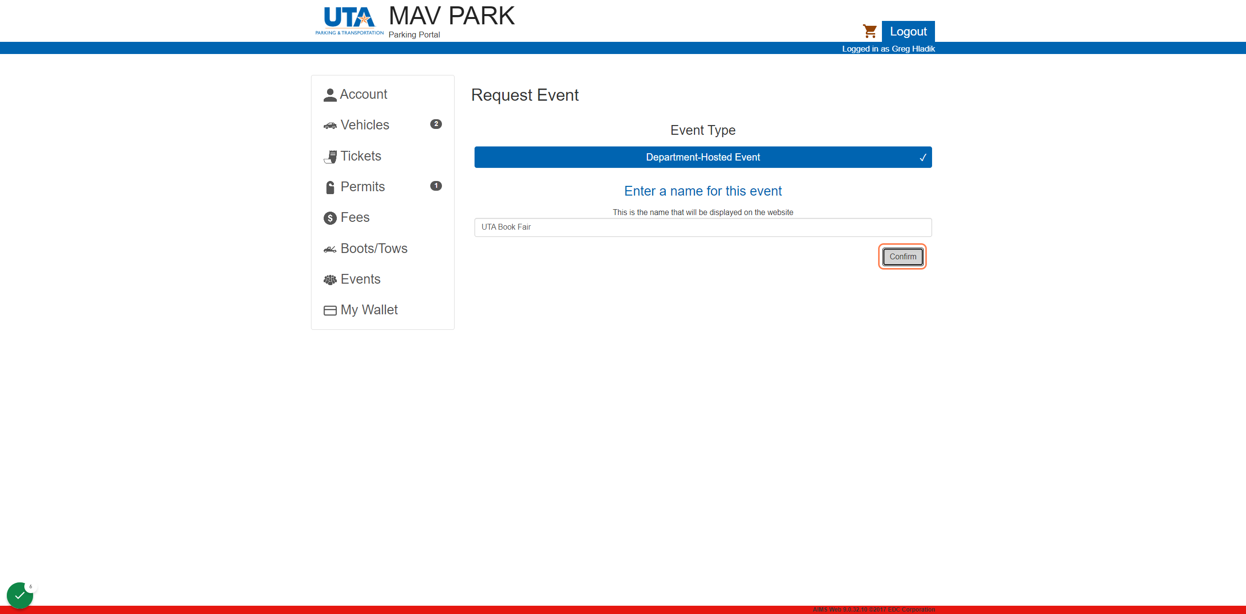 Enter an Event Name