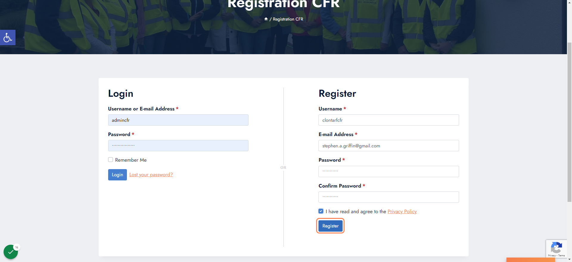 Click on Register