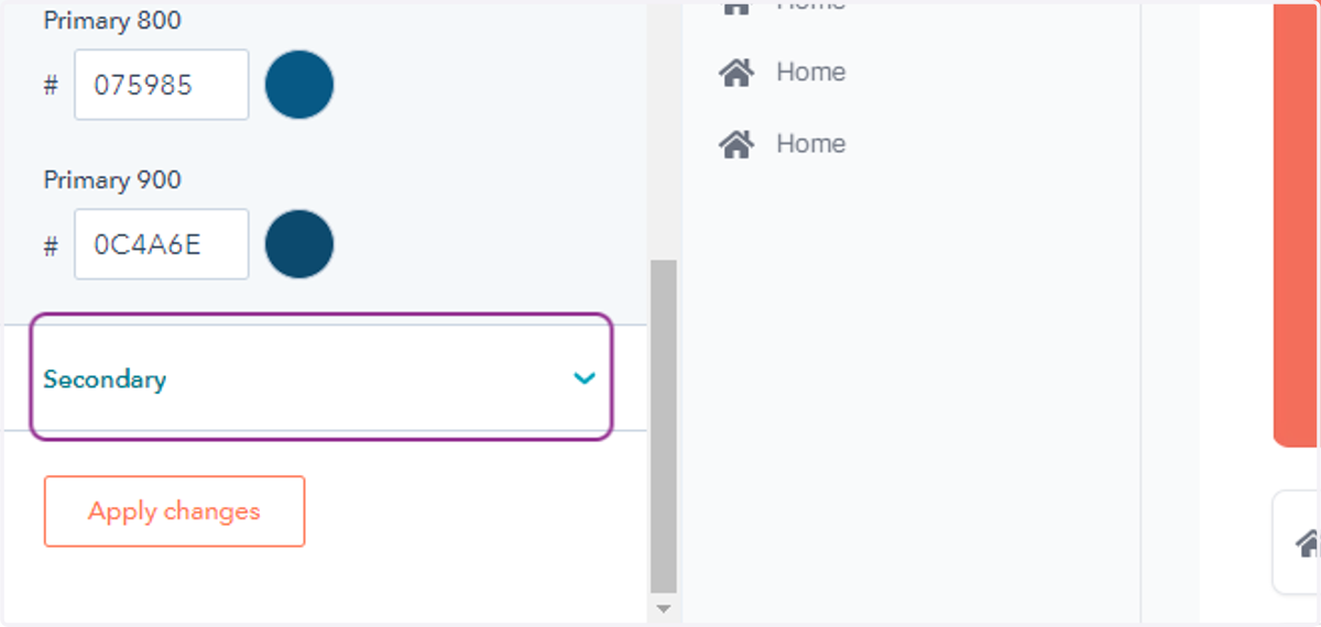 Edit Secondary option