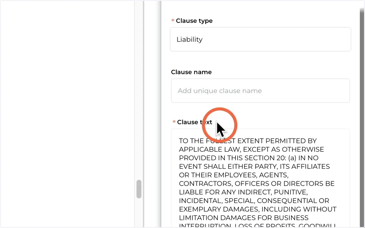 Clause Text (Required)