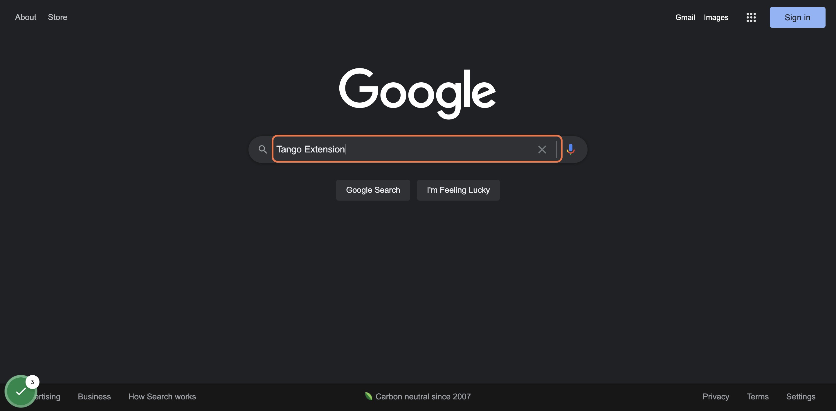 Type "Tango Extension"