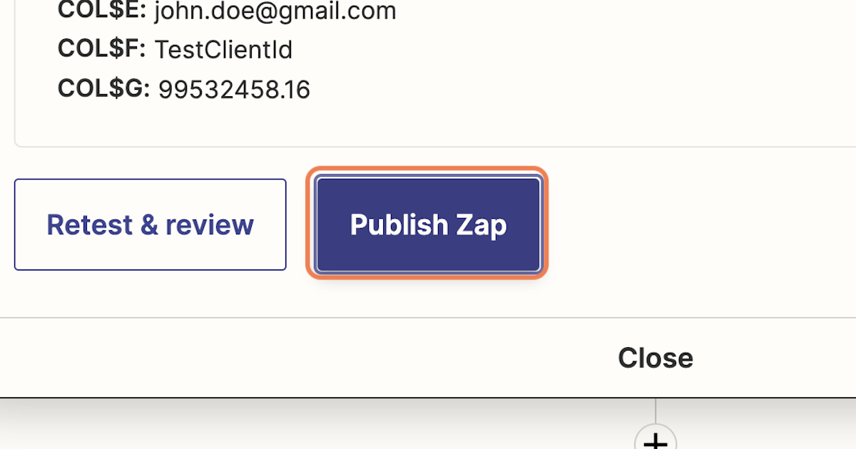 Return to Zapier and Publish the Zap