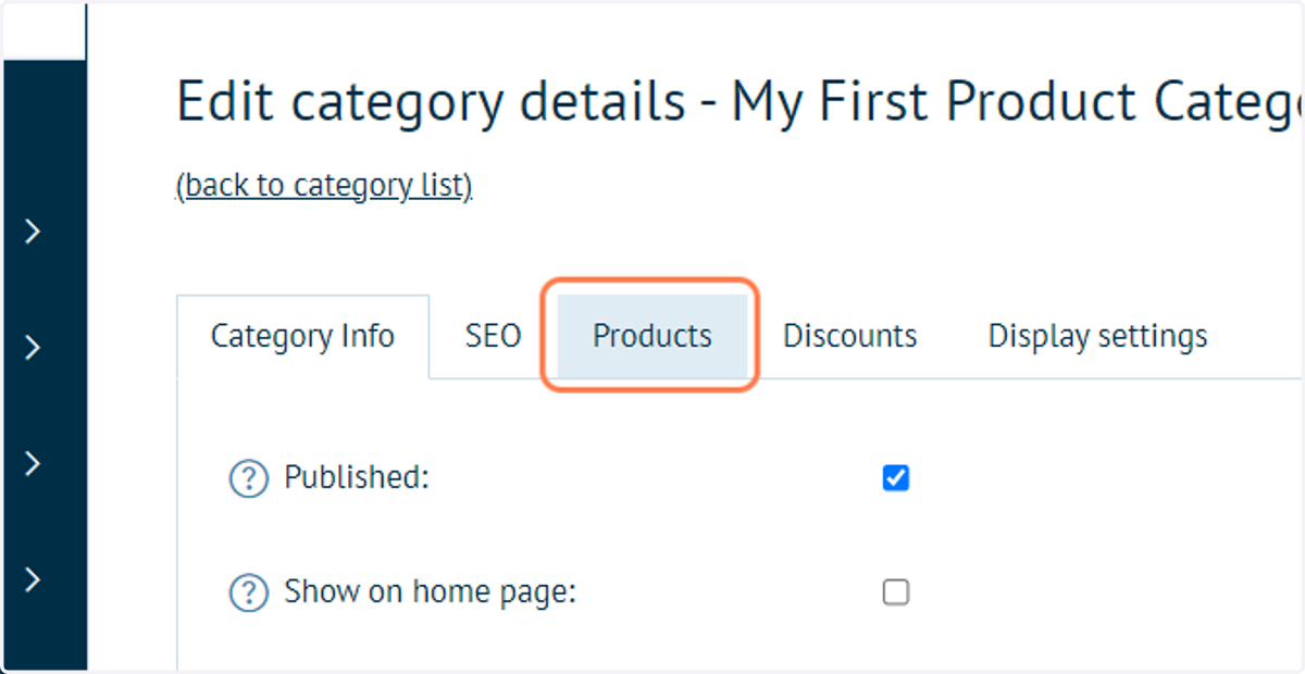 Click on Products