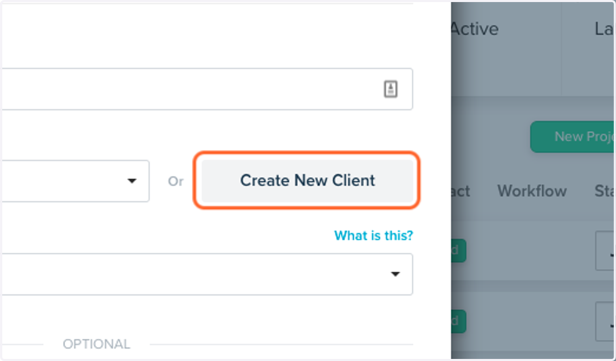 Click on Create New Client