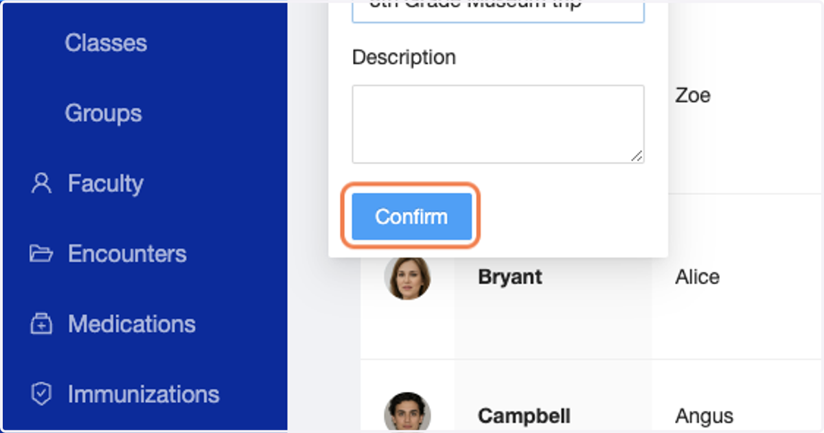 Click on Confirm