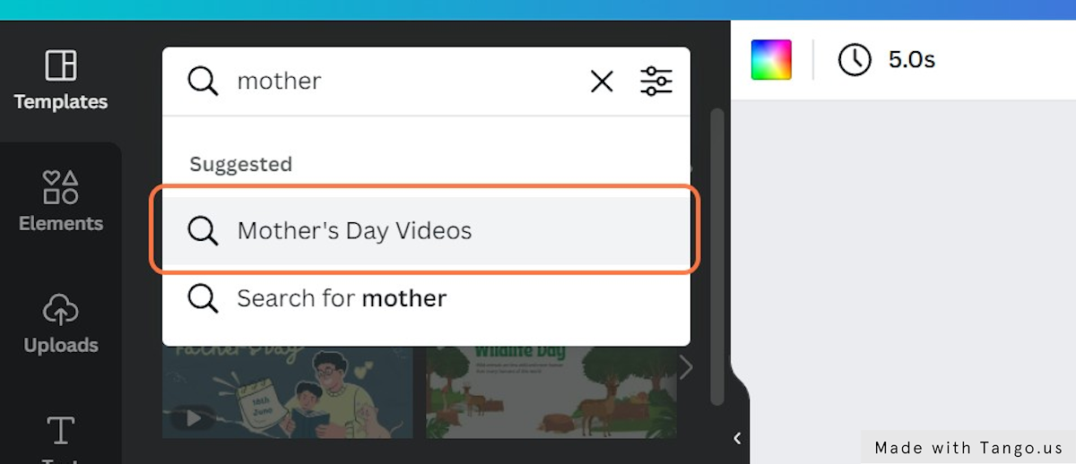 Click on Mother's Day Videos